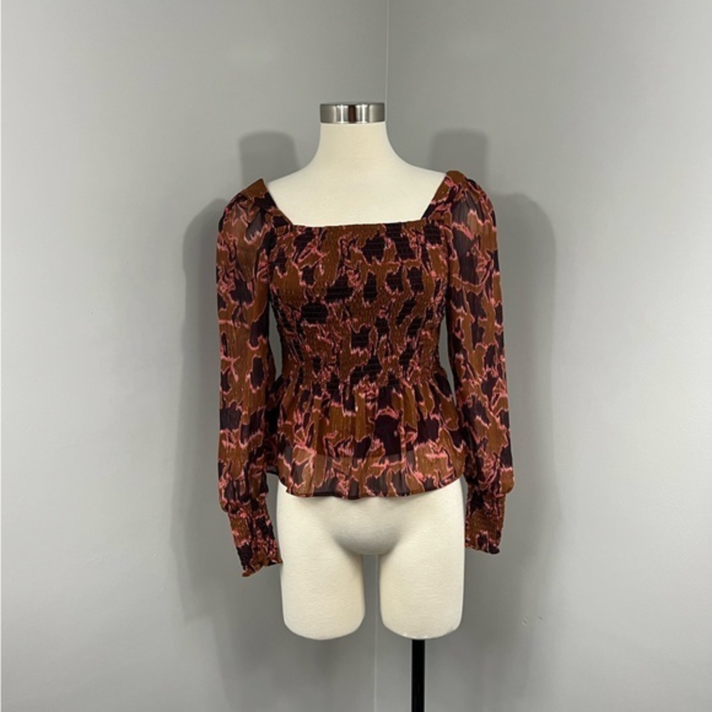 Nike West‎ Brown Print Blouse